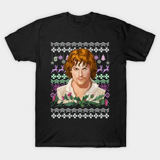 Jamie Fraser Ugly Christmas Sweater T-Shirt by ShawnaMac